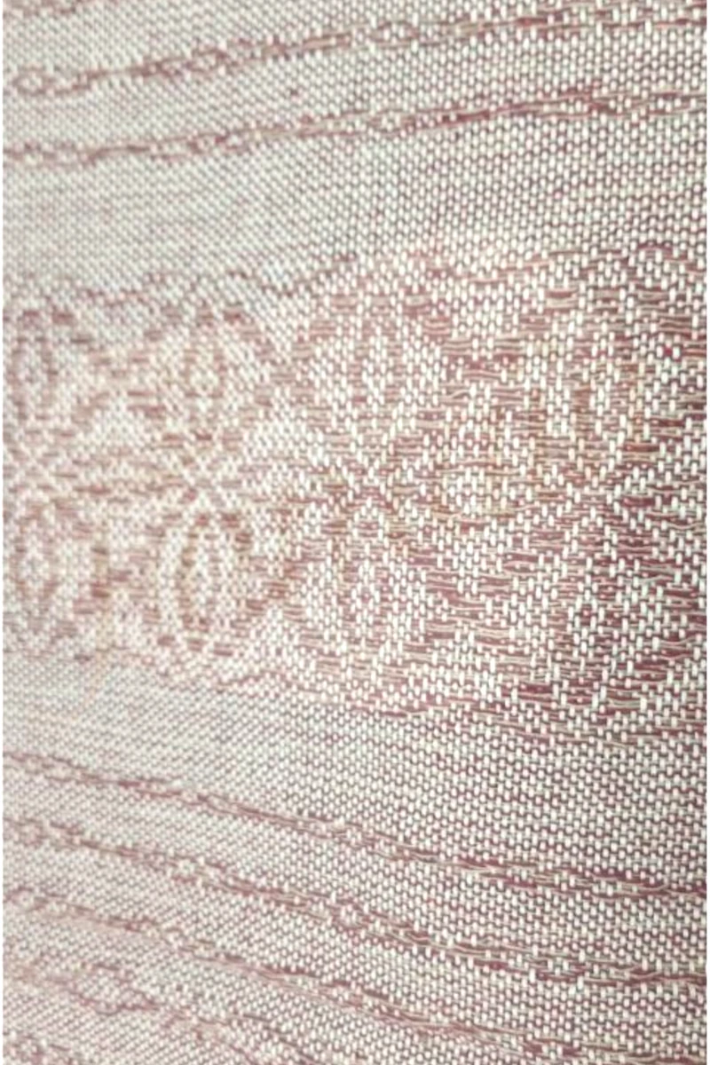 Détail du motif tissé rose du rebozo Ecanto, Tadoulamie