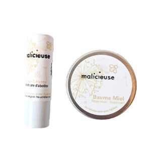 Baume au miel en boîte nomade, gamme Le Miel et les abeilles de Malicieuse